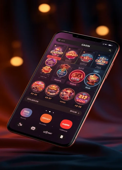 Interface utilisateur dynamique du site web de Monaco Jack Casino avec des jeux en vedette, des icônes de bonus et des options de menu claires.